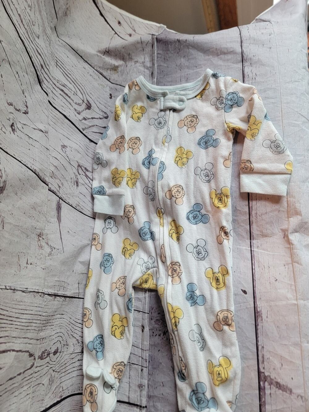 Mickey Mouse Pajamas 9 Months Baby Boys Disney Baby Full Zip Feeted One Piece